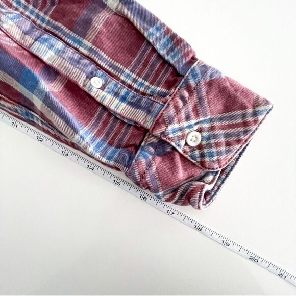 Quiksilver Modern Shirt Plaid  Red Blue Button Up Men's M - Picture 8 of 10